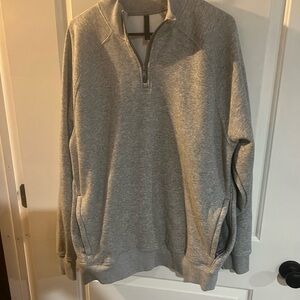Fabletics Men's Heather Gray Zip-Up Sweater